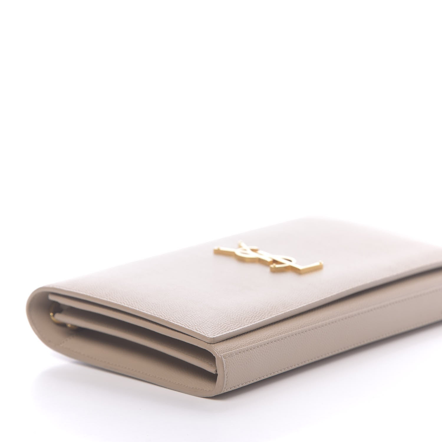Saint Laurent Grain De Poudre Monogram Chain Wallet Dark Beige 8 of 10