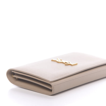 Saint Laurent Grain De Poudre Monogram Chain Wallet Dark Beige 8 of 10