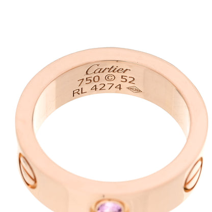 Cartier 18K Pink Gold Pink Sapphire 5.5mm LOVE Ring 52 6 4 of 4