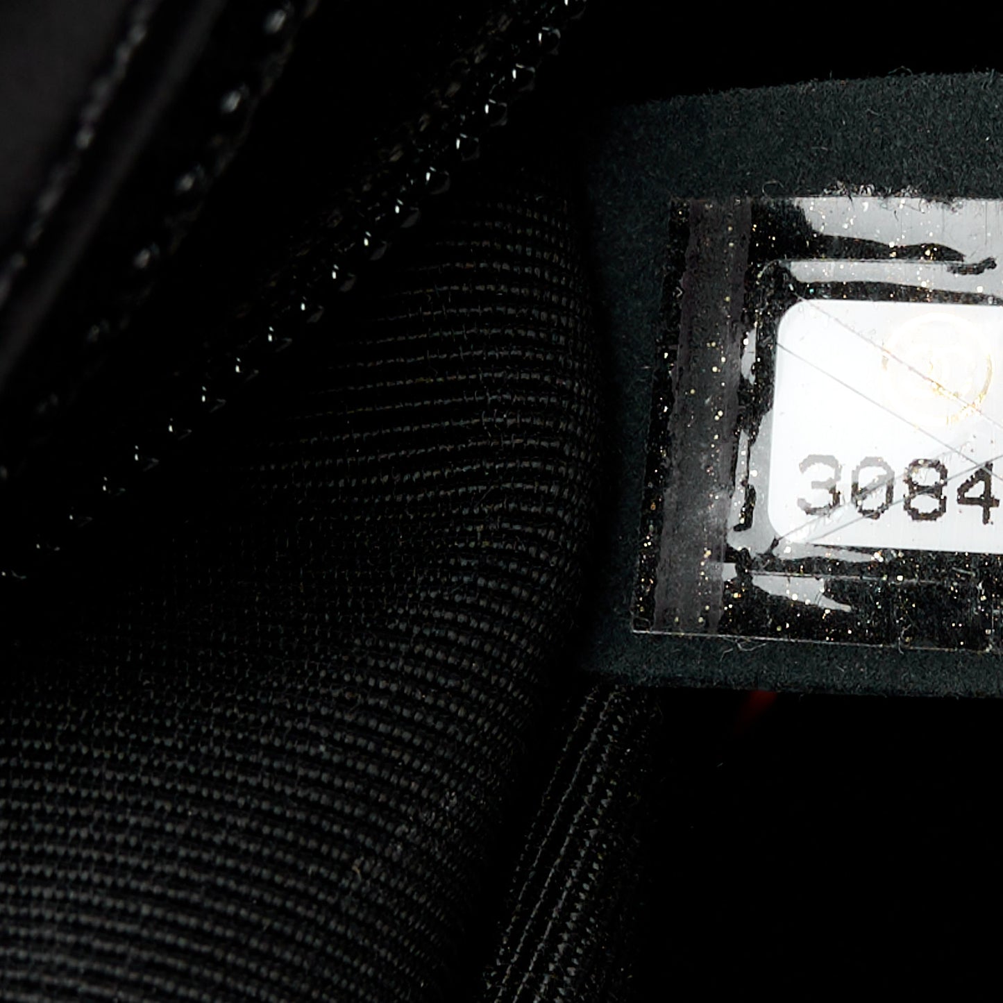 Crumpled Calfskin Medium Chain All Over Flap Black
