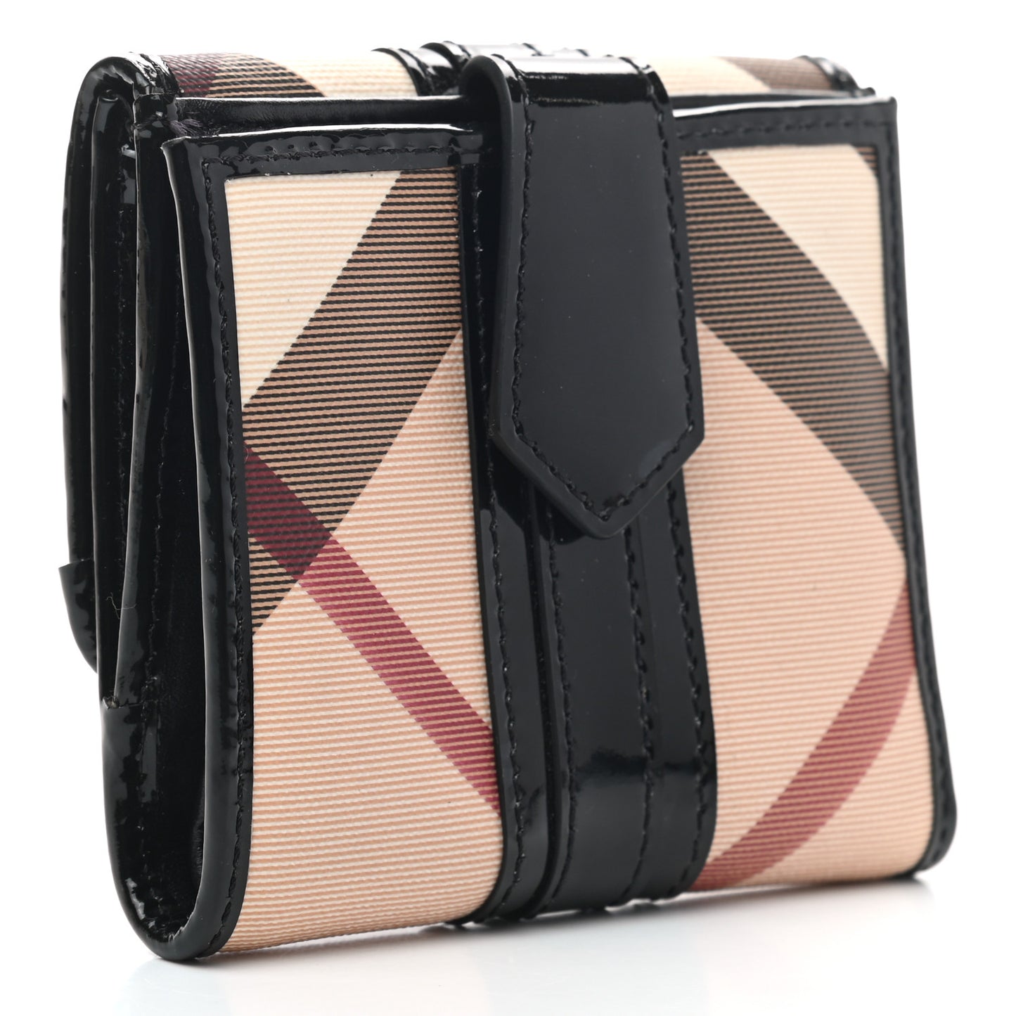 Patent Supernova Check Compact Wallet Black