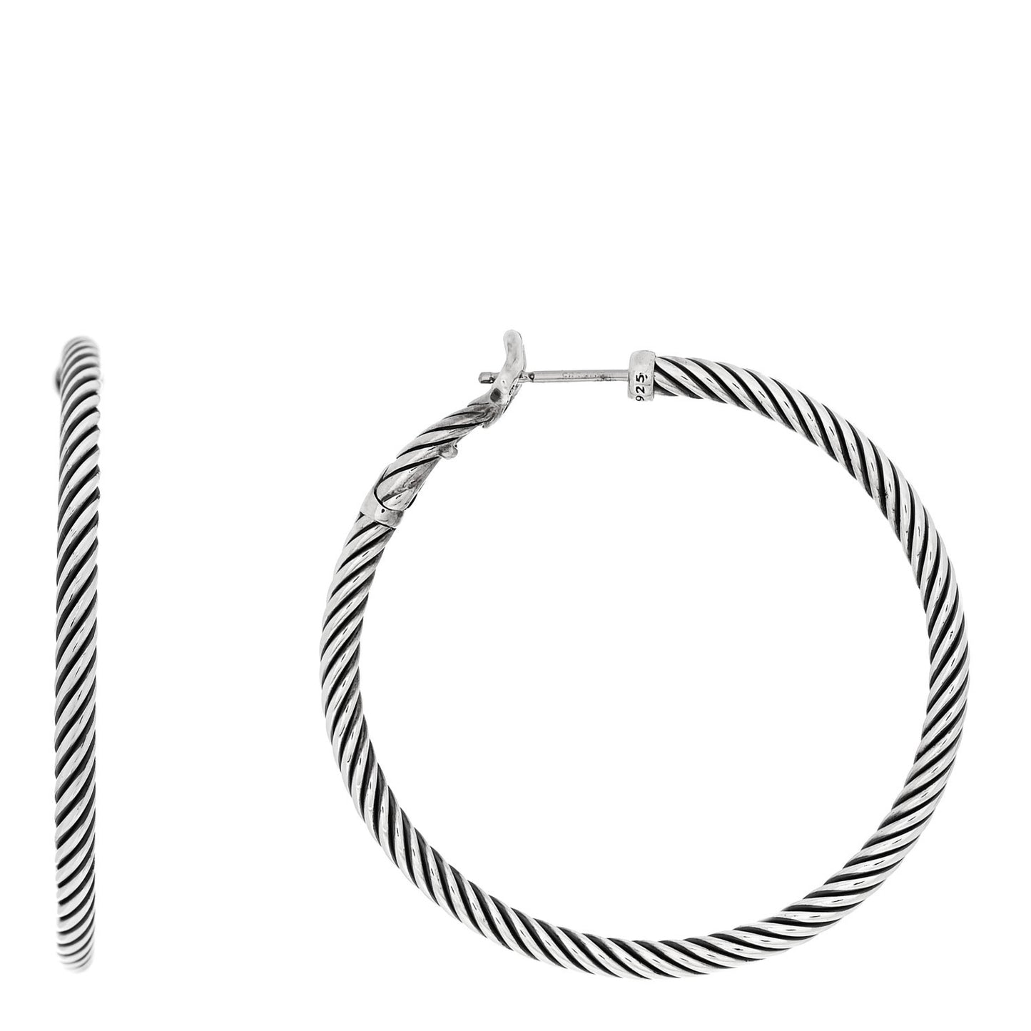 Sterling Silver Medium Cable Classics Hoop Earrings