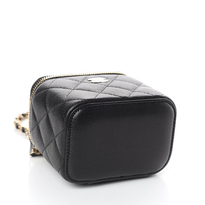 Chanel Caviar Quilted Mini Vanity Case With Chain Black 3 of 9