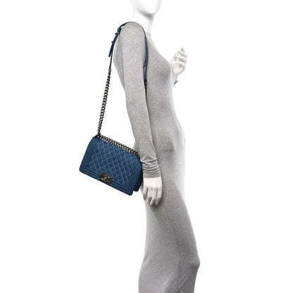Chanel Denim Quilted Medium Boy Flap Blue 2 of 12