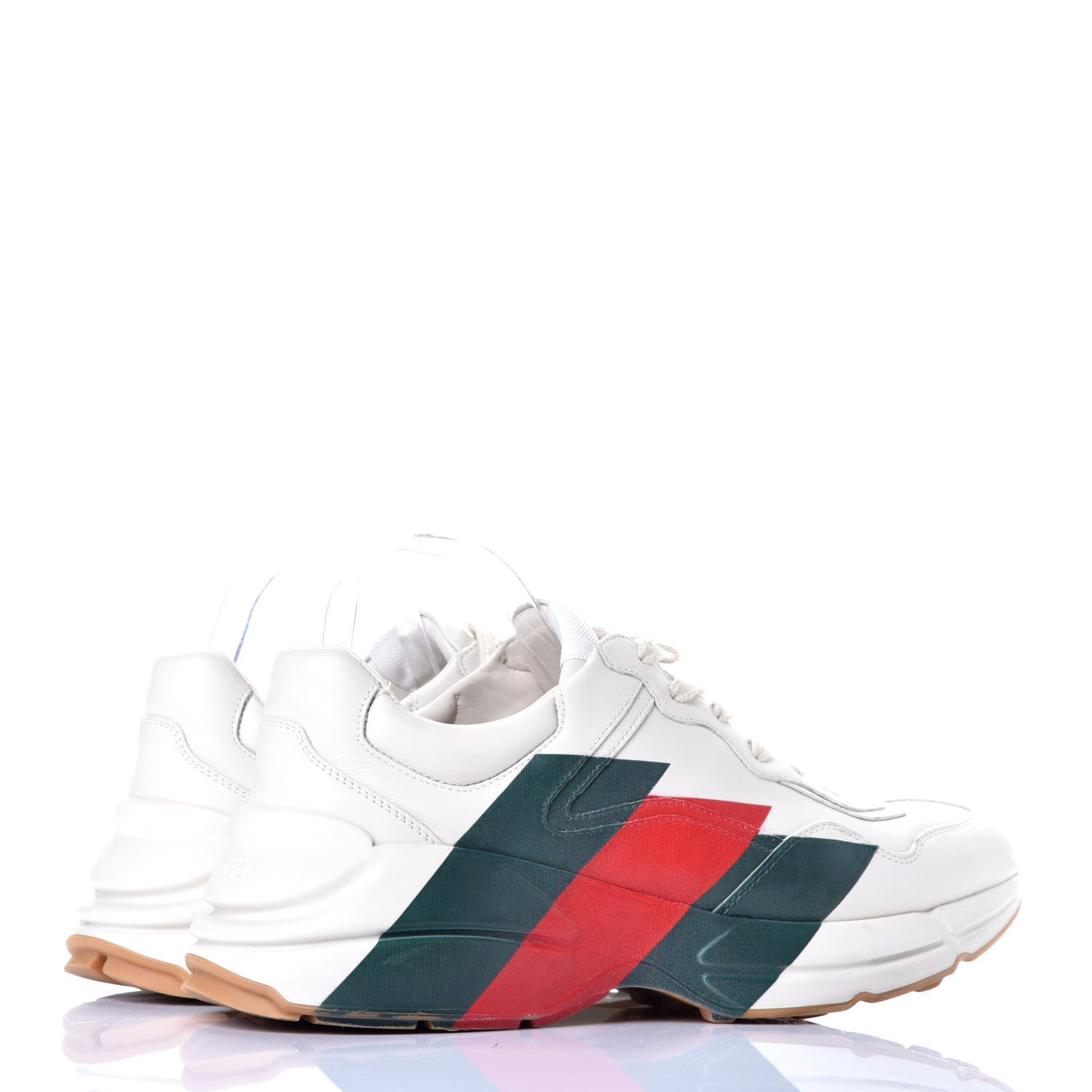 Gucci Calfskin Web Printed Mens Rhyton Sneakers 10.5 Mystic White 4 of 10