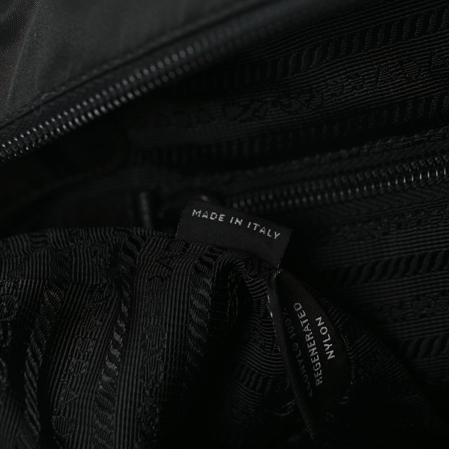 Tessuto Nylon Saffiano Shopping Tote Black