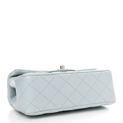 Chanel Lambskin Quilted Mini Top Handle Rectangular Flap Light Blue 4 of 11