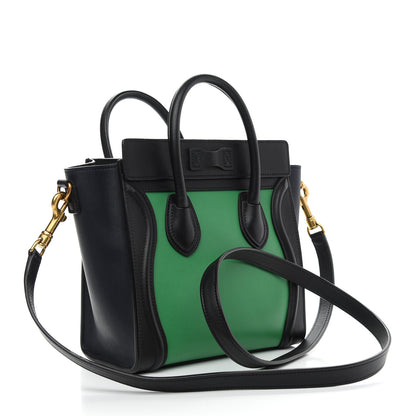 Celine Smooth Calfskin Nano Bi-Color Luggage Grass 3 of 13