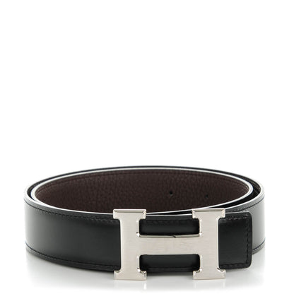 Hermes Box Togo 32mm H Belt 80 Black Chocolate 1 of 8