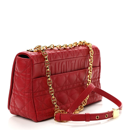 Christian Dior Calfskin Cannage Medium Caro Bag Red 3 of 10