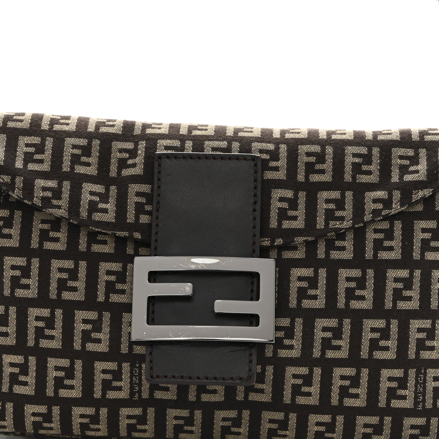 Fendi Zucchino Vitello Baguette Mogano Panna Bruciato 8 of 14