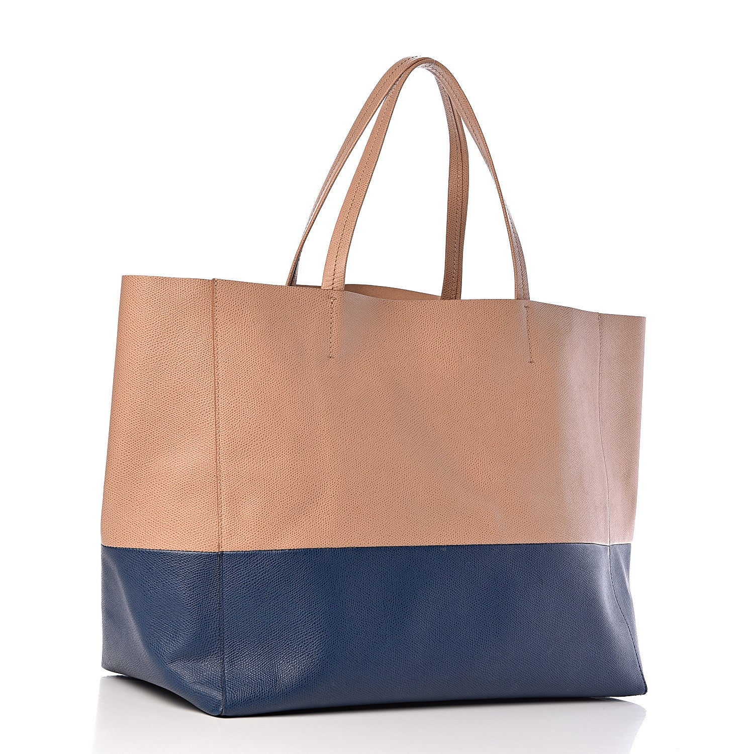 Celine Grained Calfskin Horizontal Bi-Cabas Nude Deepsea 3 of 12