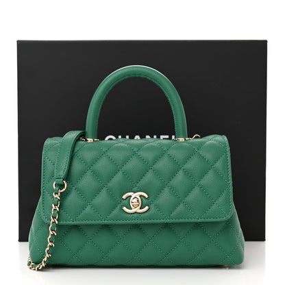 Chanel Caviar Quilted Mini Coco Handle Flap Green 11 of 11