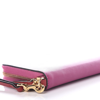 Gucci Moon Calfskin Zip Around Wrist Wallet New Rosette Hibiscus Red 7 of 9