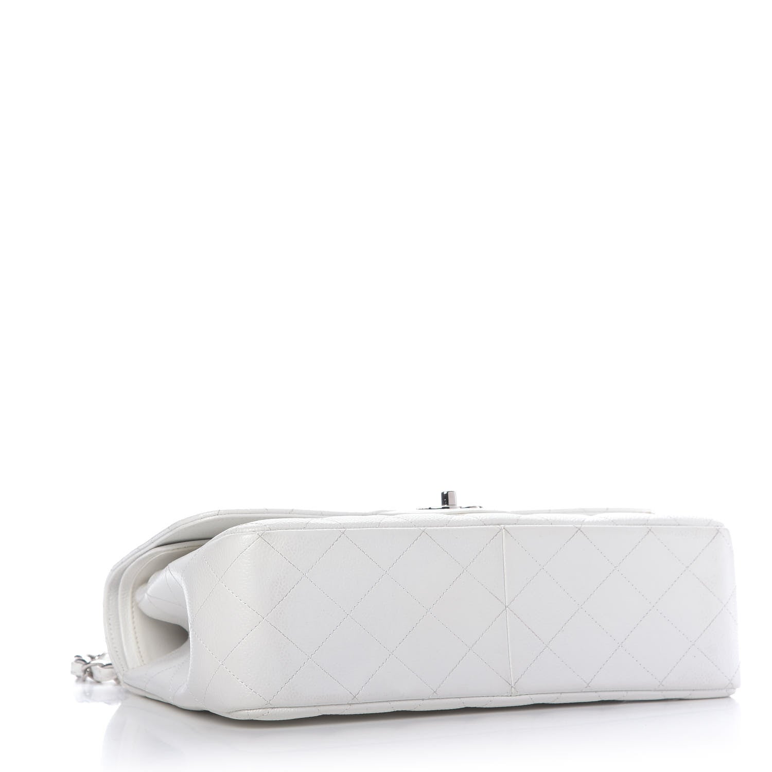 Chanel Caviar Quilted Jumbo Double Flap White 5 of 14
