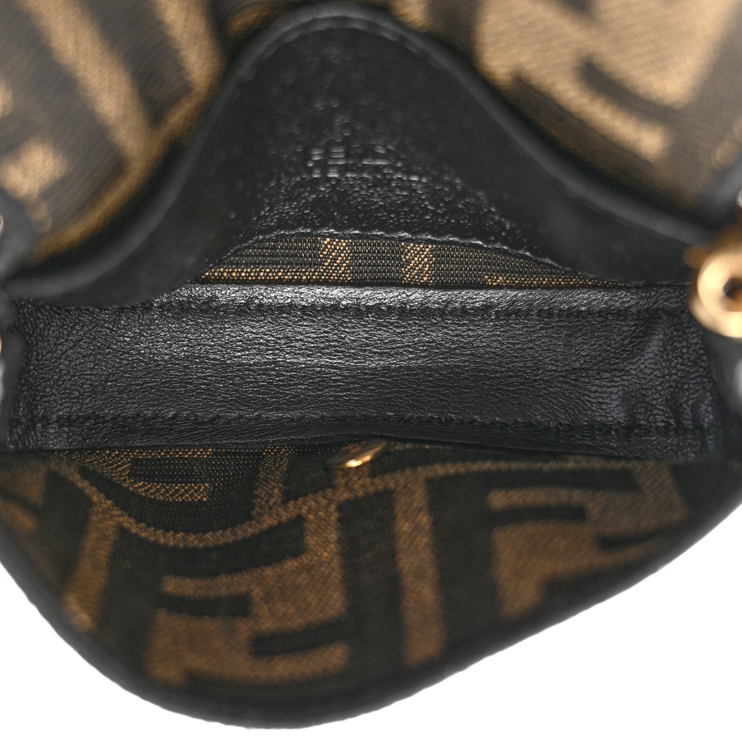 Fendi Fabric Jacquard FF 1974 Nano Baguette Charm Tobacco Moro Black 5 of 14