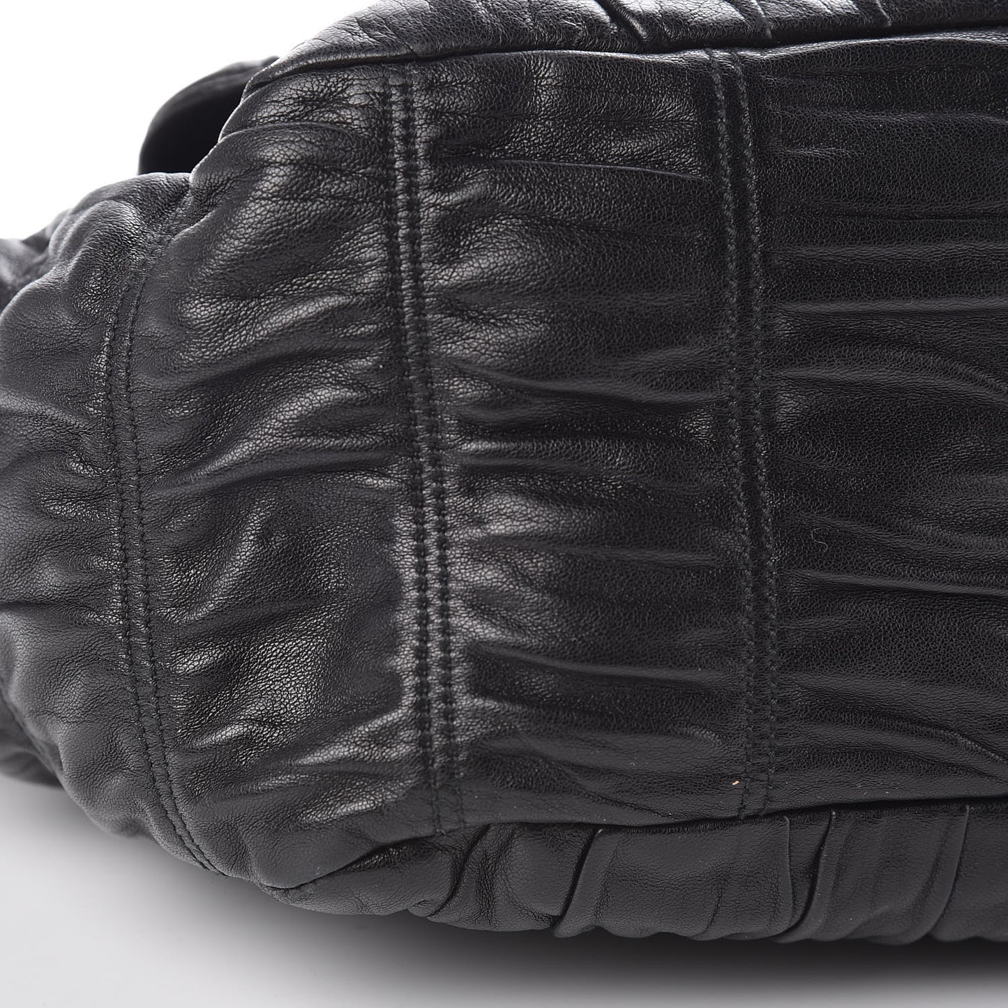Nappa Dressy Gaufre Flap Bag Black