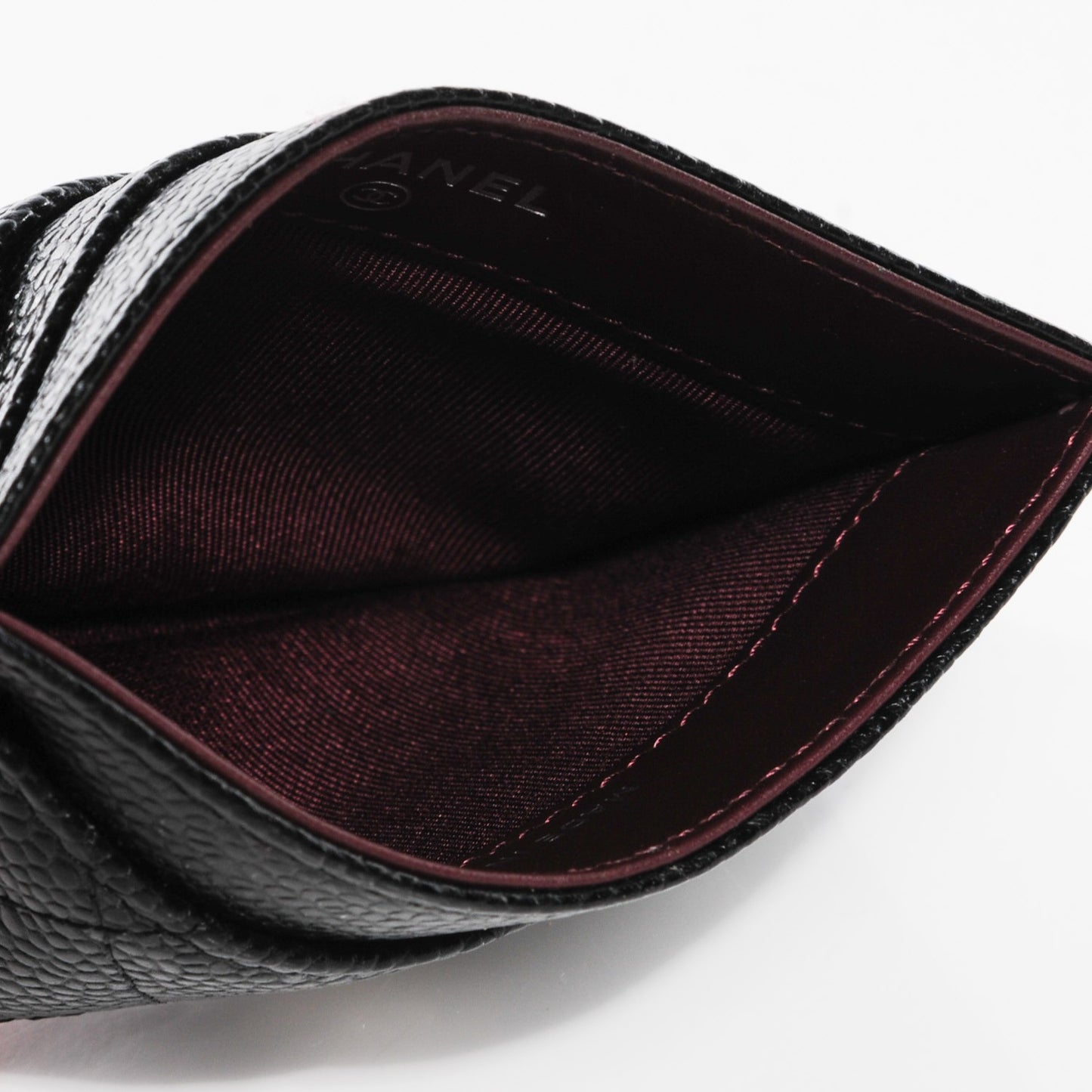 Caviar Quilted Card Holder Black
