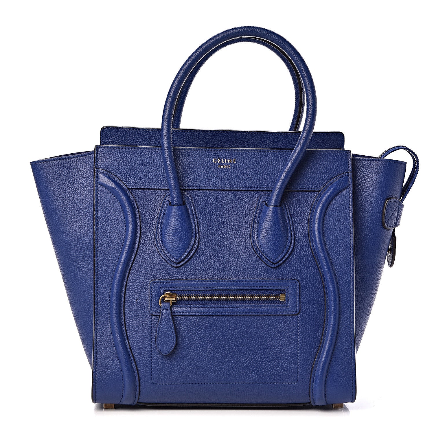 Celine Drummed Calfskin Micro Luggage Indigo 1 of 15