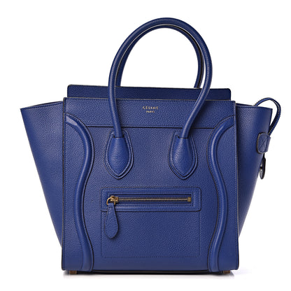 Celine Drummed Calfskin Micro Luggage Indigo 1 of 15