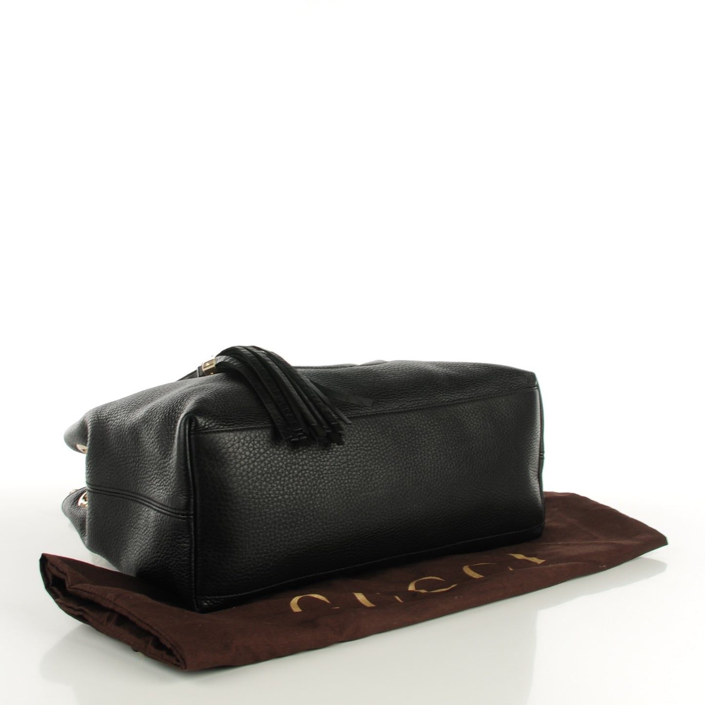 Pebbled Calfskin Medium Soho Chain Shoulder Bag Black