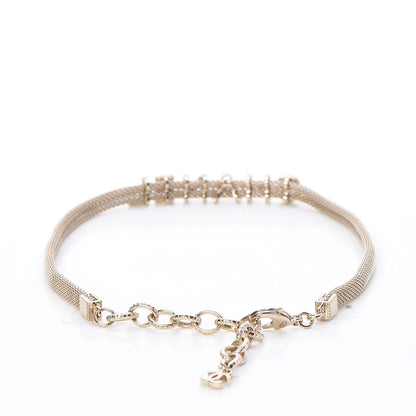 Chanel Mesh Mesh Logo Choker Necklace Gold 3 of 5