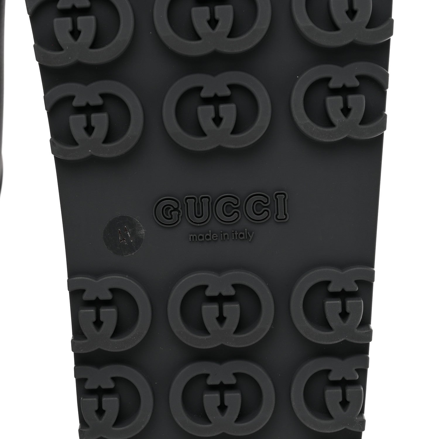 Gucci Soft Rubber Womens Interlocking G Platform 42mm Slide Sandals 41 Black 7 of 10
