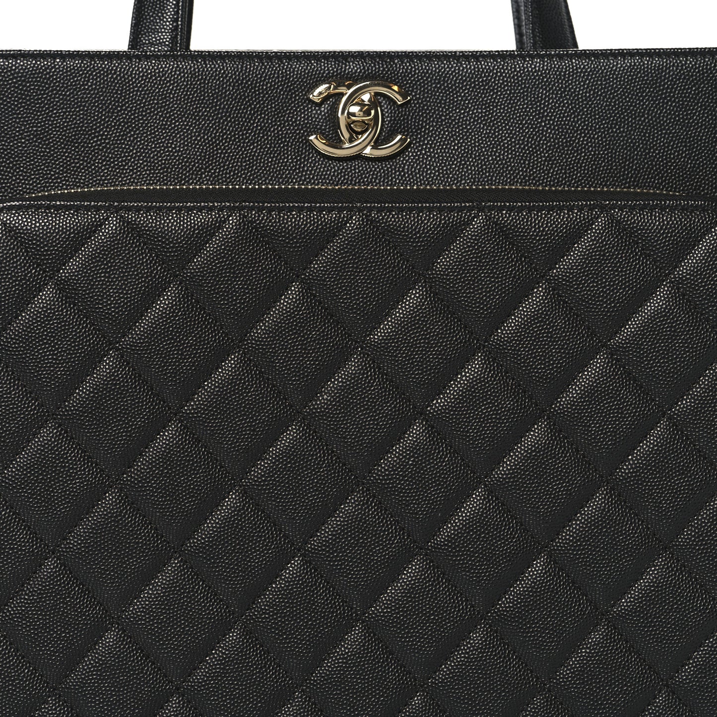 Caviar Quilted Large Business Affinity Shopping Bag Black