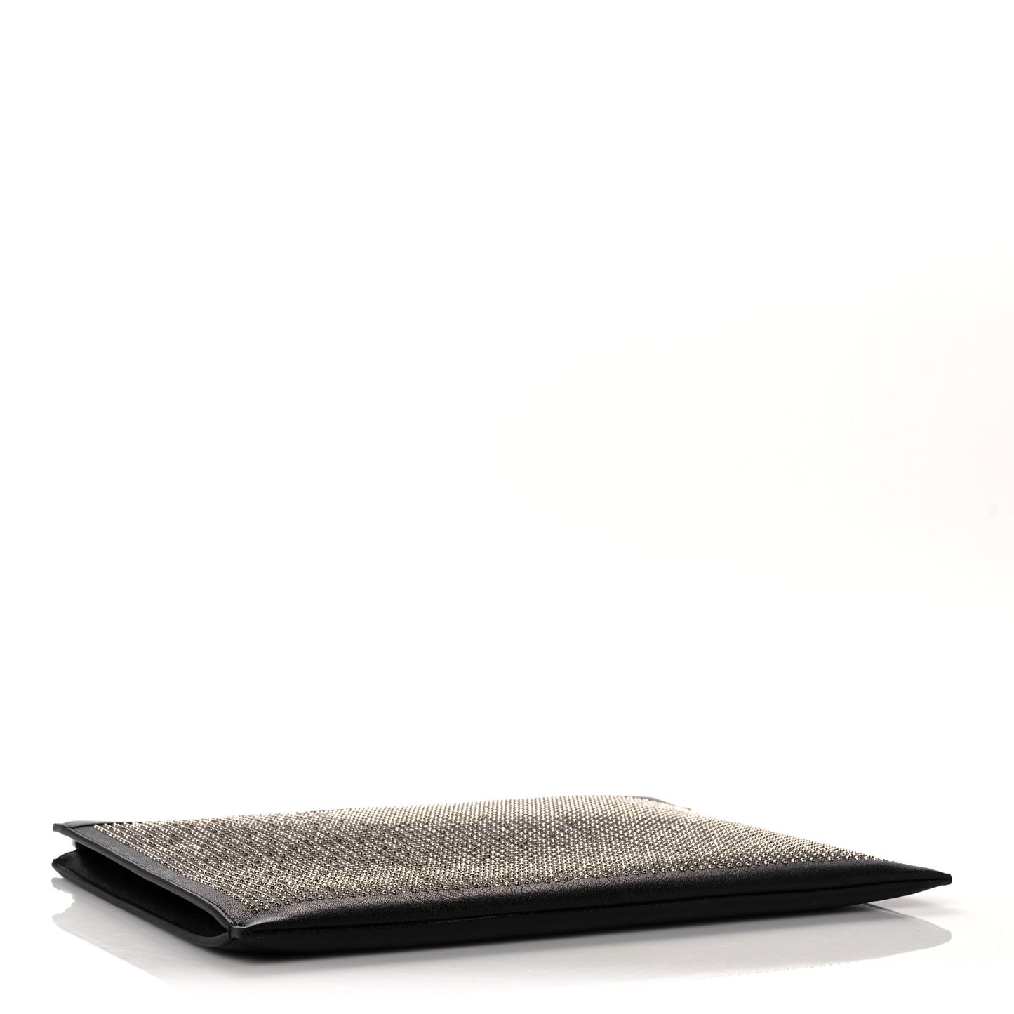 Calfskin Studded iPad Pouch Black