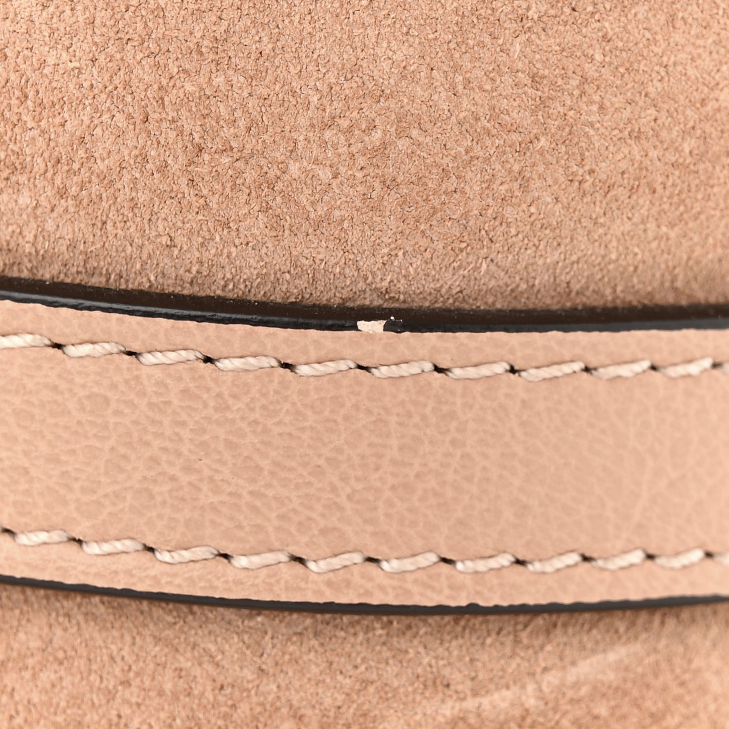 Calfskin Suede Small Nile Bracelet Bag Biscotti Beige