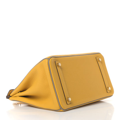 Hermes Togo Horseshoe Birkin 30 Jaune Ambre Etain 4 of 12