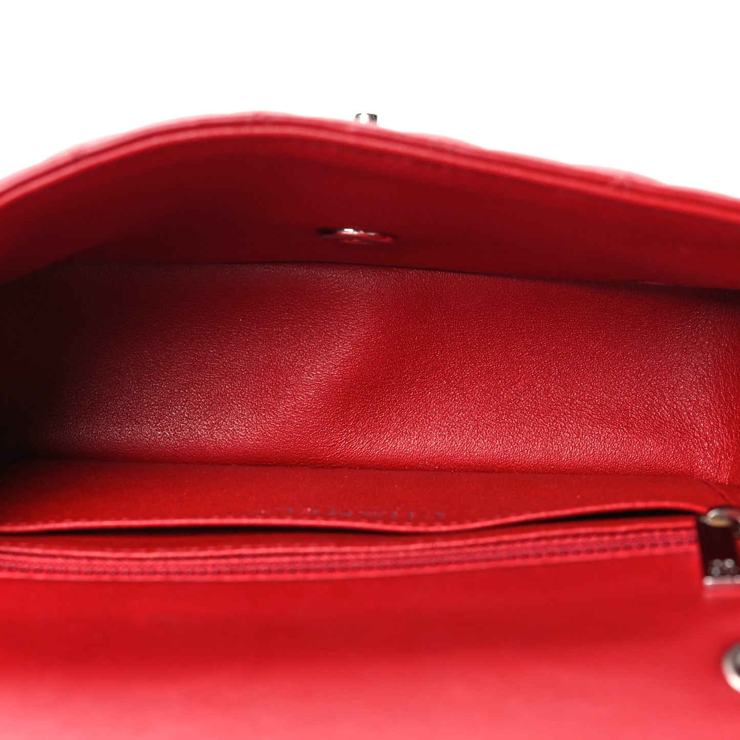 Lambskin Quilted Mini Rectangular Flap Red