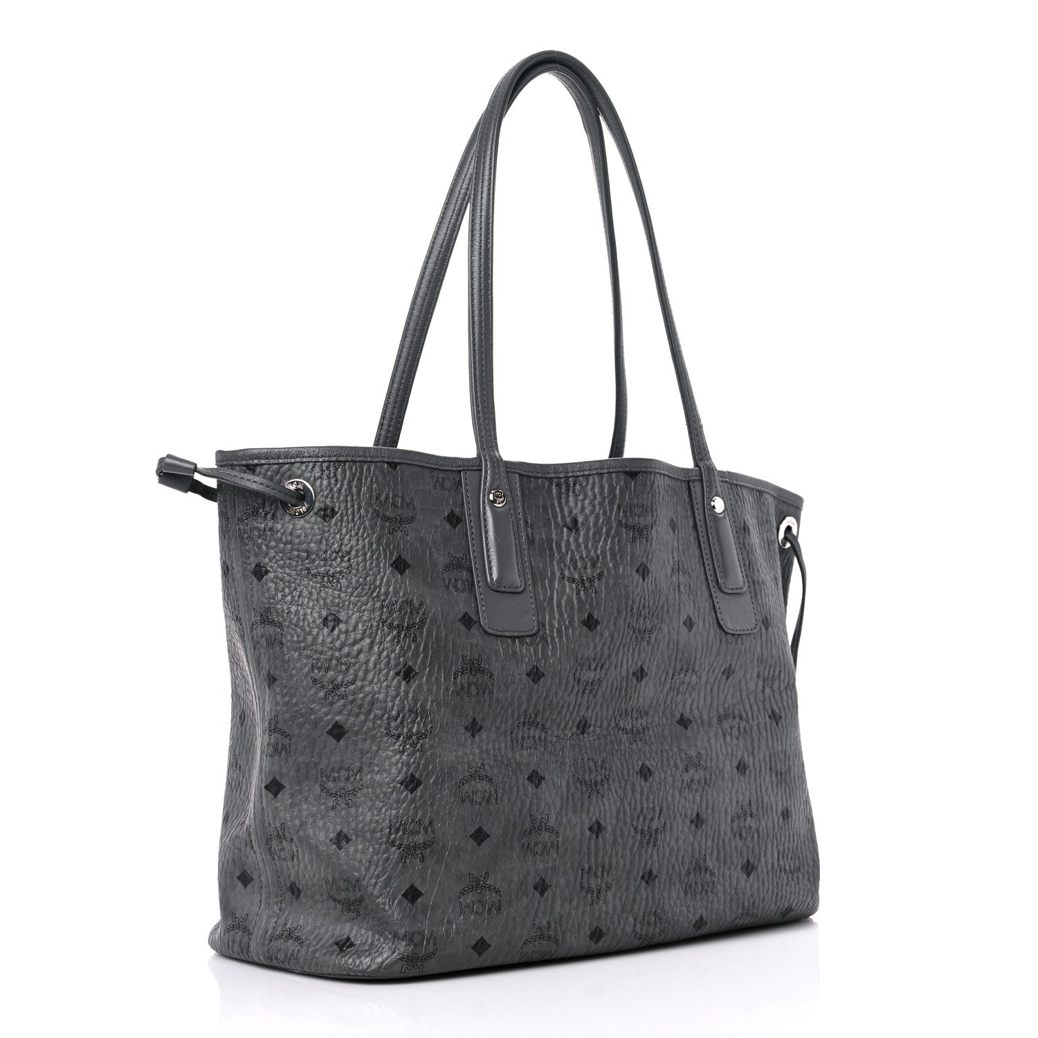 MCM Visetos Large Liz Reversible Shopper Tote Grey 3 of 19