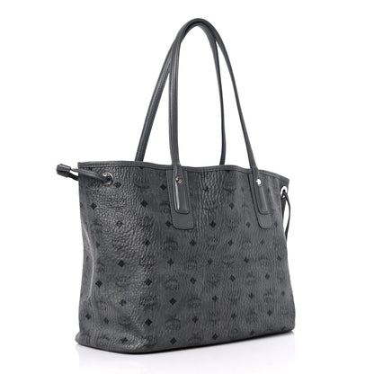MCM Visetos Large Liz Reversible Shopper Tote Grey 3 of 19