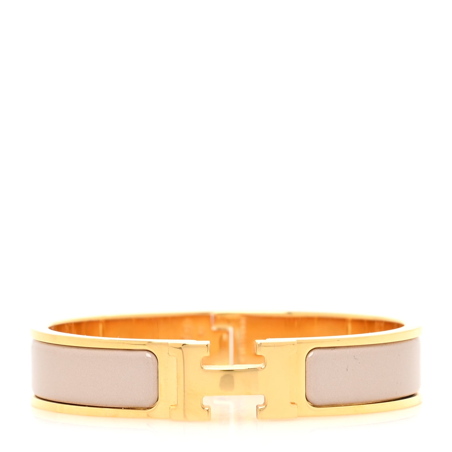 Enamel Narrow Clic Clac H Bracelet PM Marron Glace
