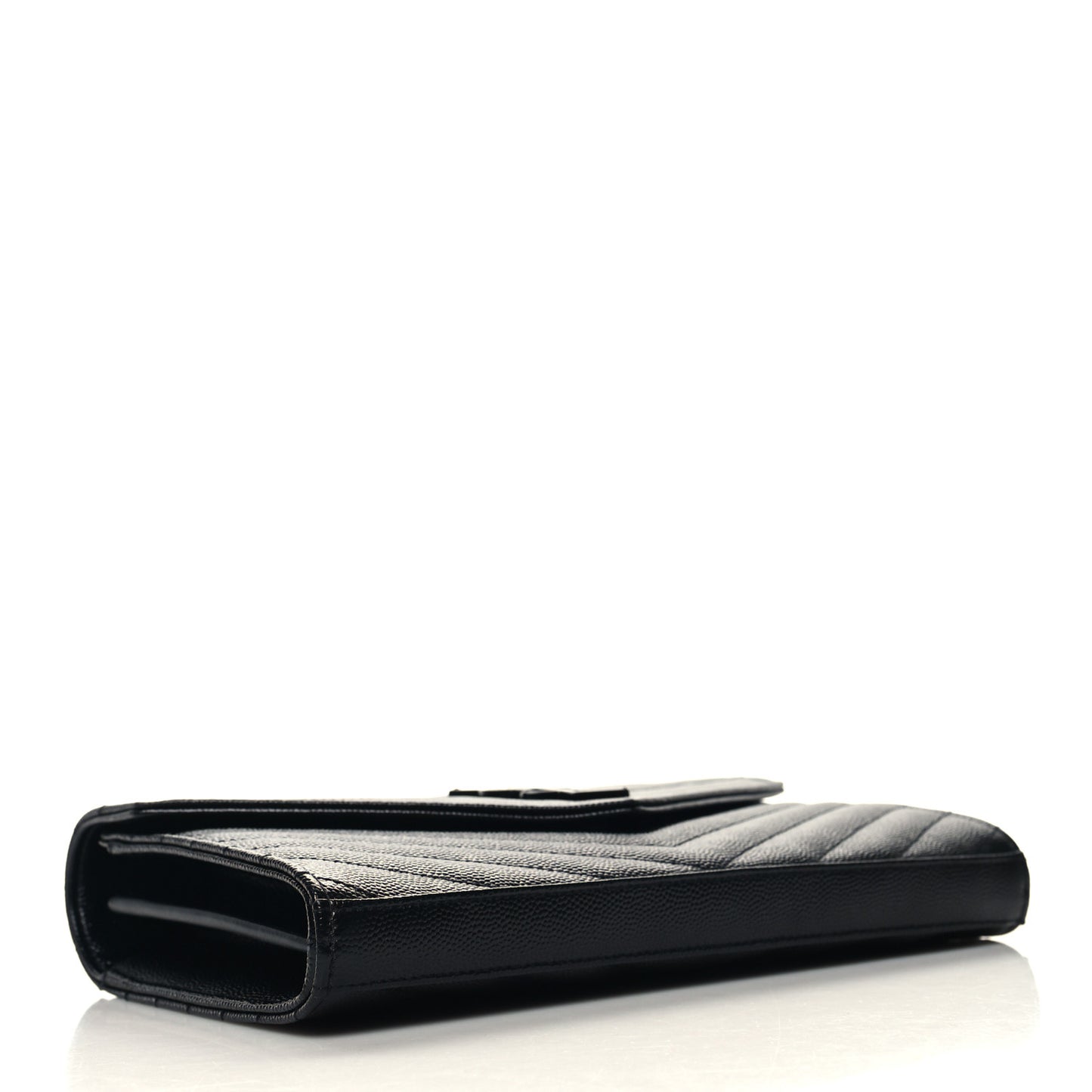 Grain De Poudre Matelasse Chevron Monogram Monochrome Chain Wallet Black