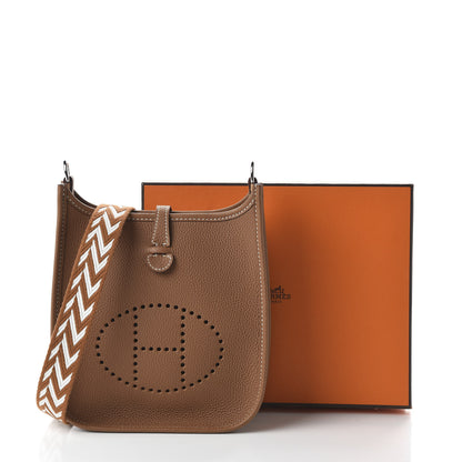 Hermes Taurillon Clemence Allegro Evelyne TPM Gold Cornaline White 10 of 10