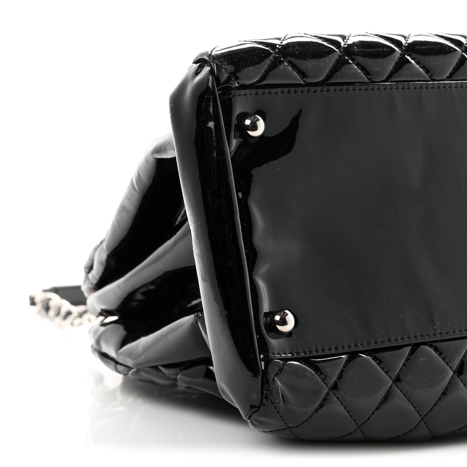 Chanel Patent Quilted Large Just Mademoiselle Bowling Bag Black 9 of 10