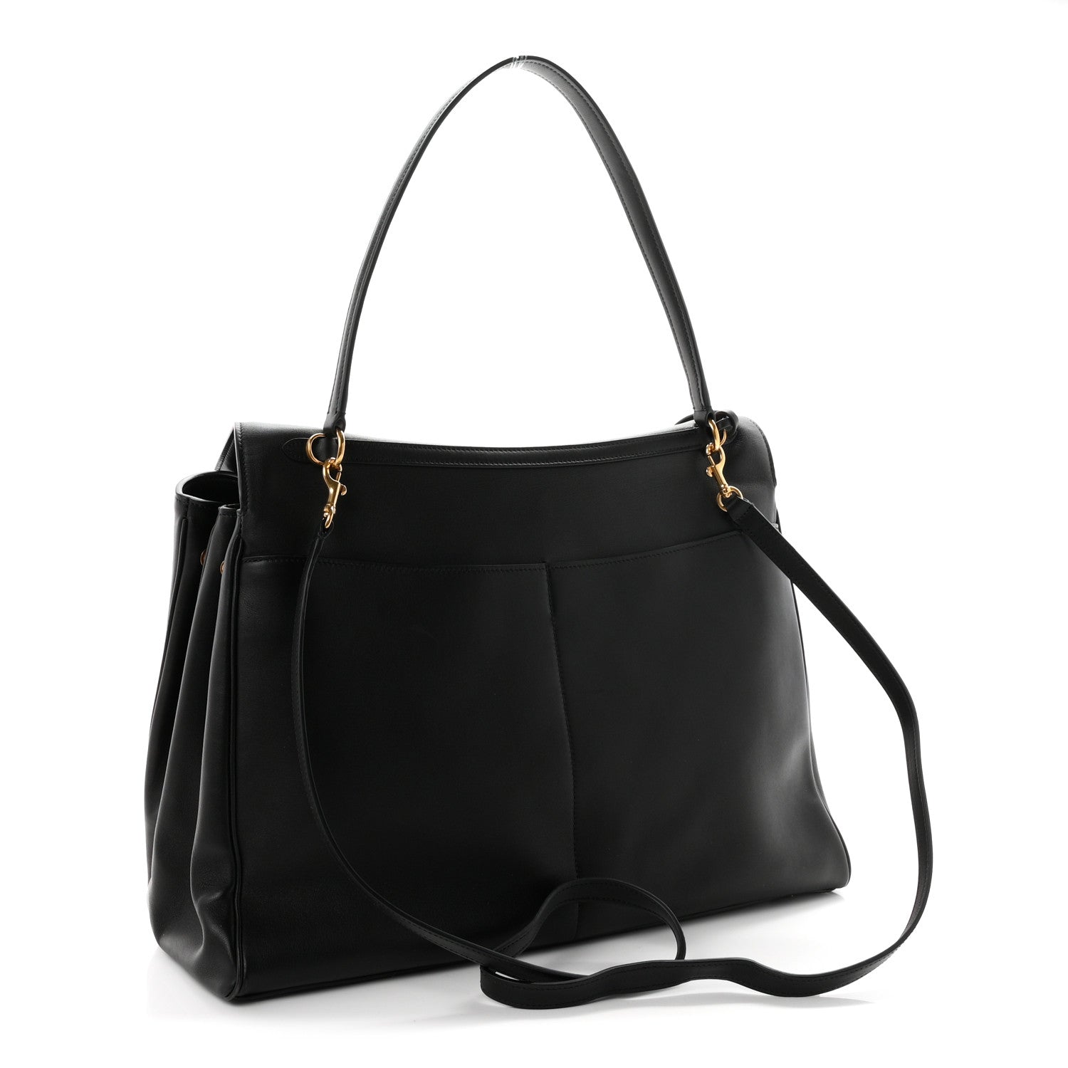 Balenciaga Smooth Calfskin Large Rodeo Top Handle Handbag Black 3 of 10