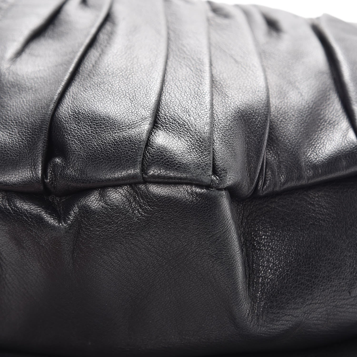 Christian Dior Lambskin Plisse Pleated Basket Tote Bag Black 9 of 14