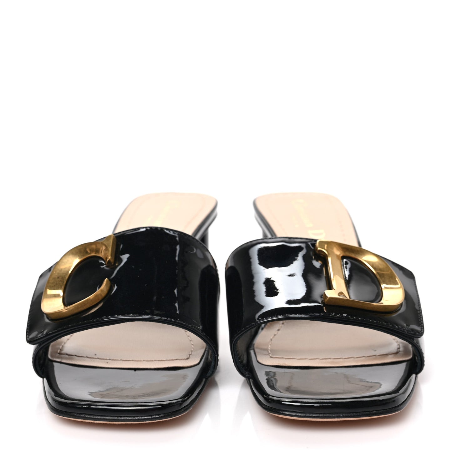 Patent C'est Dior 50mm Slide Sandals 36.5 Black