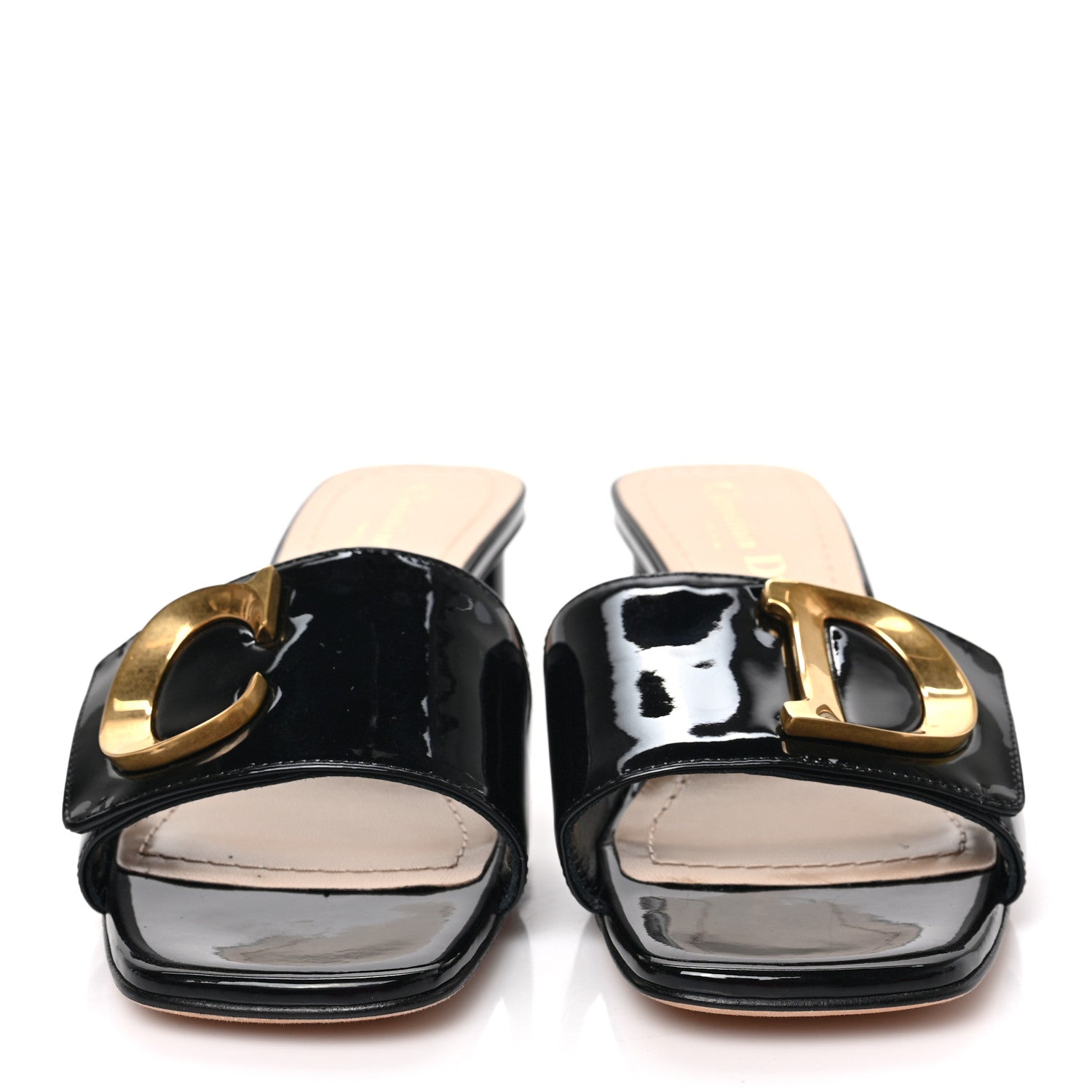 Christian Dior Patent C'est Dior 50mm Slide Sandals 36.5 Black 2 of 7