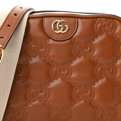 Gucci Calfskin GG Matelasse Shoulder Bag Peanut Brown Natural 7 of 9