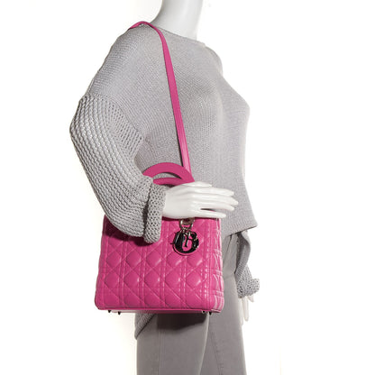 Christian Dior Lambskin Cannage Medium Lady Dior Pink 2 of 7