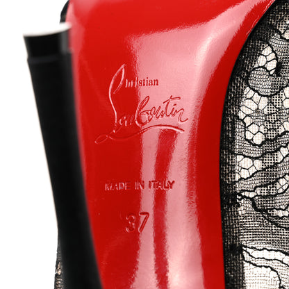 Christian Louboutin Satin Lace Chantilly Guiptik 100 Slingback Sandals 37 Black 7 of 7