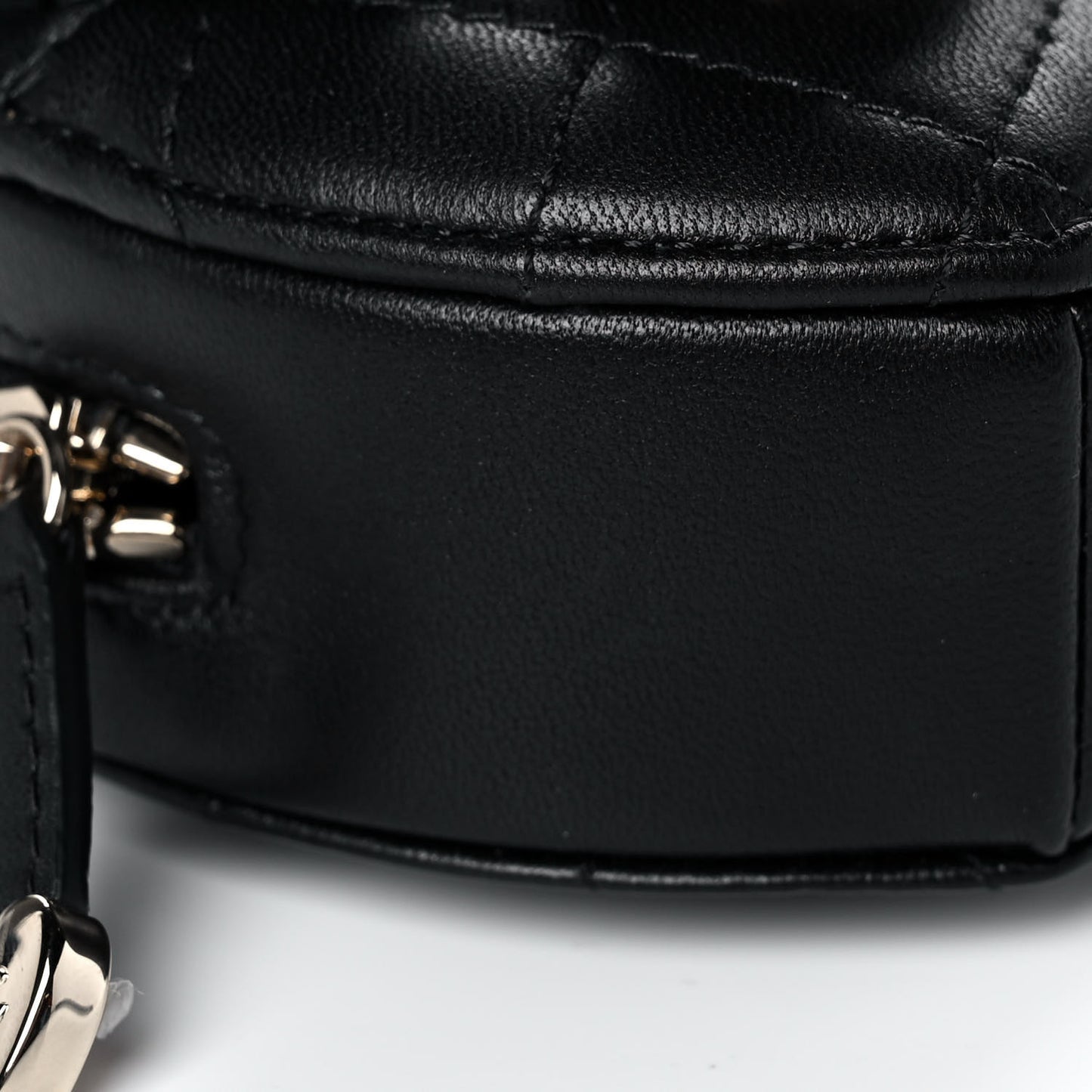 Lambskin Quilted CC In Love Heart Coin Purse With Chain Black
