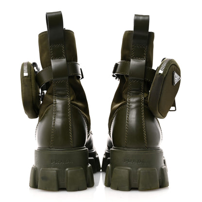 Prada Spazzolato Rois Re-Nylon Metal Triangle Logo Mens Monolith Pouch Pocket 55mm Boots 8 Militare 6 of 14