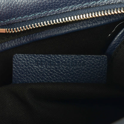 Alexander McQueen Pebbled Calfskin Small Skull Padlock Zip Around Tote Navy 25 of 28