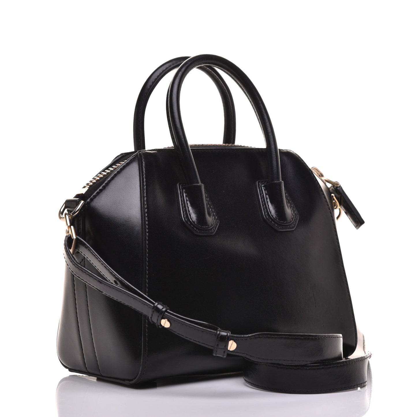 Shiny Lord Calfskin Mini Antigona Black