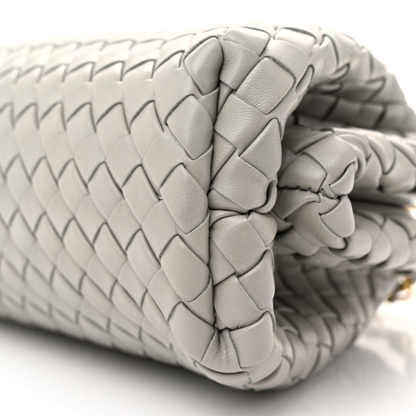 Nappa Intrecciato Small The Lauren 1980 Clutch With Chain Sterling